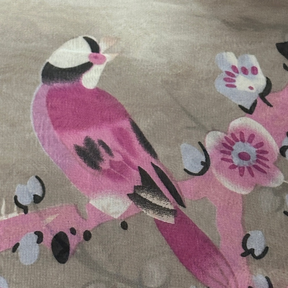 Chic Floral Pink and Brown Scarf - Picture 8 of 9